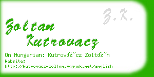 zoltan kutrovacz business card